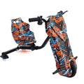 Orange blue and black ride on electric drifting scooter
