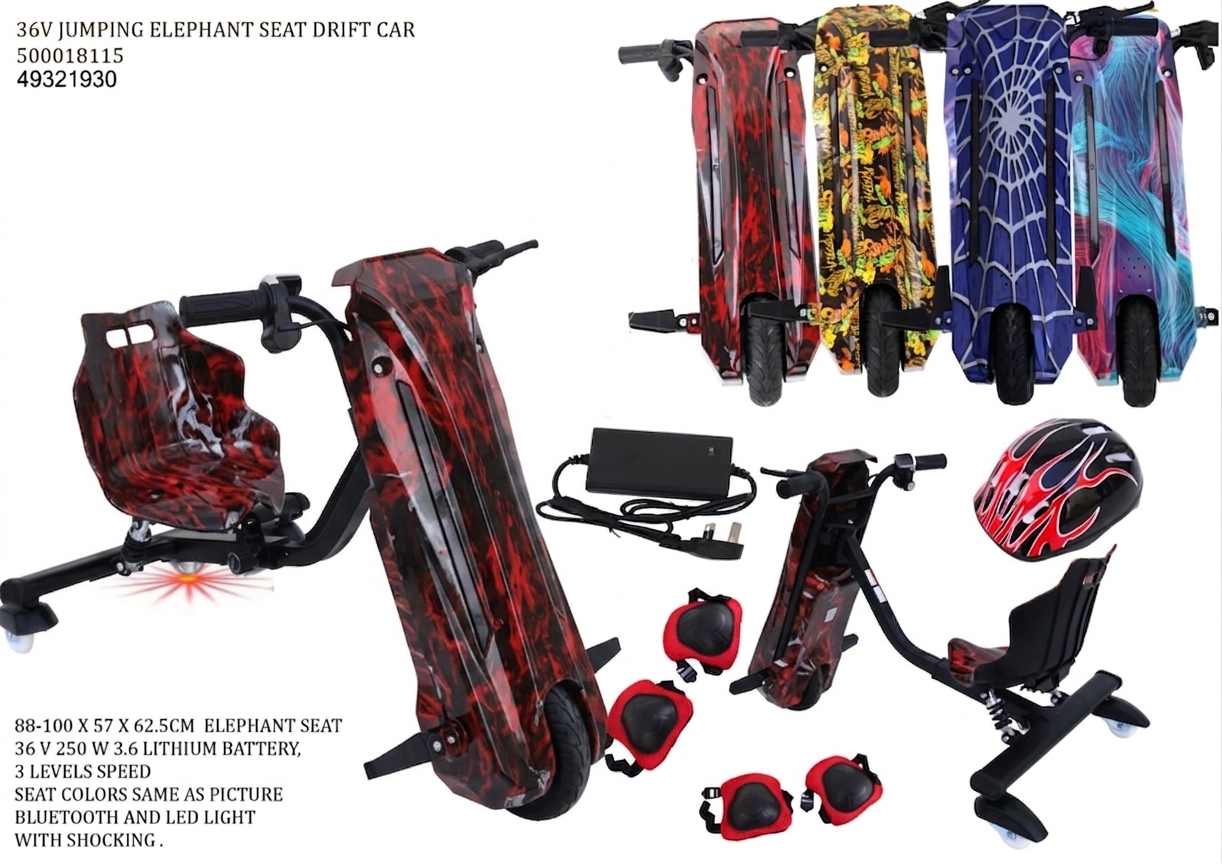 Red & black electric drifting scooter