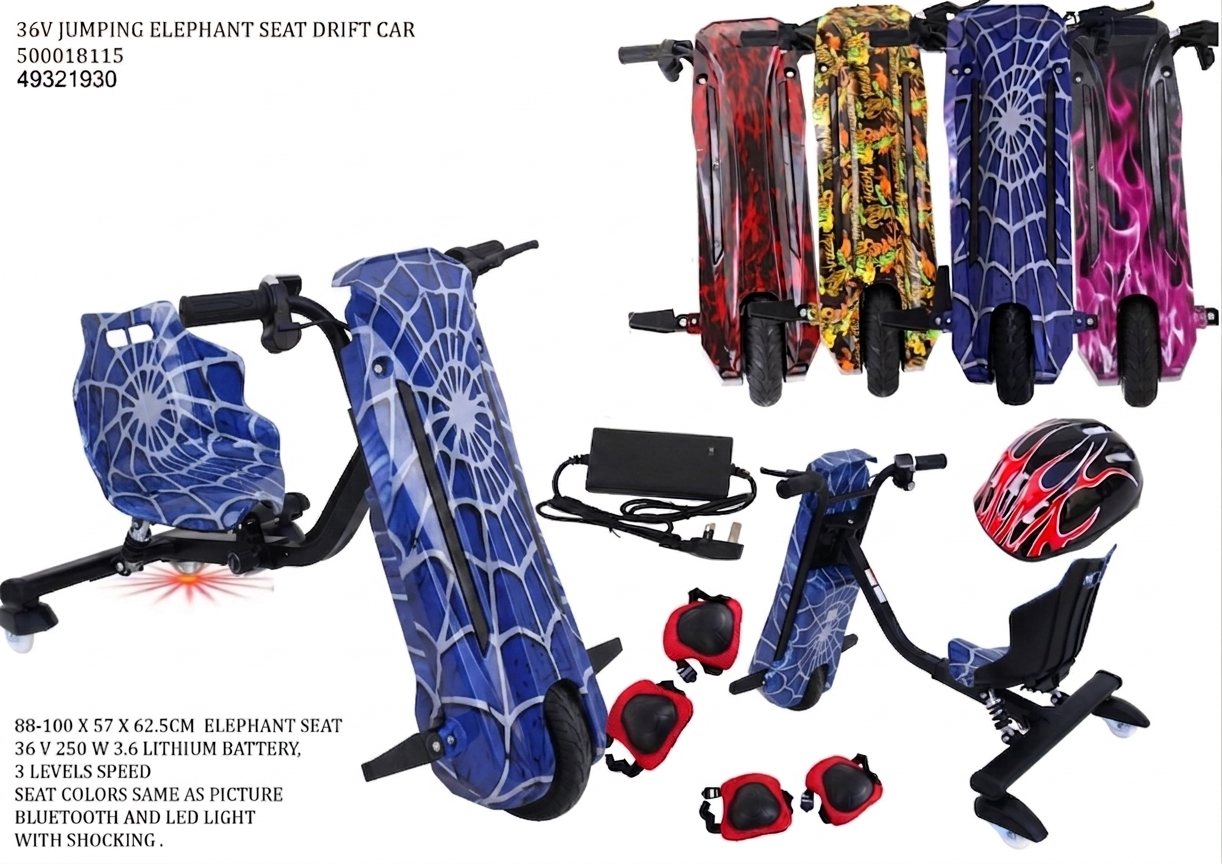 Blue spider man electric drifting scooter