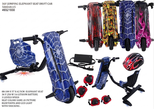 Blue spider man electric drifting scooter